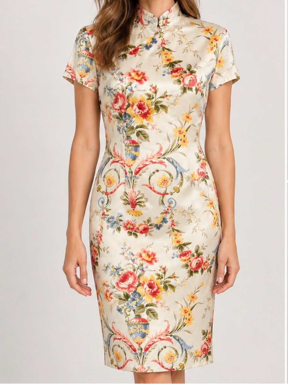 Paul Smith Blue 100% Silk Floral Print Dress Made in Italy Size 46 US 10 Vintage